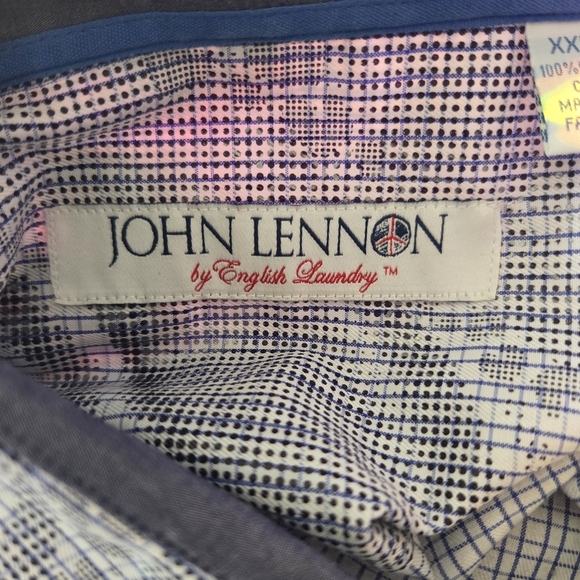 English Laundry John Lennon Blue Casual Button Down Shirt Size XXL - Picture 8 of 8
